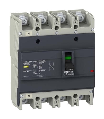 Силовой автомат Schneider Electric Easypact EZC 250, TM-D, 36кА, 4P, 80А