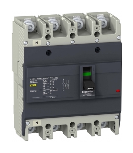 Силовой автомат Schneider Electric Easypact EZC 250, TM-D, 25кА, 4P, 225А