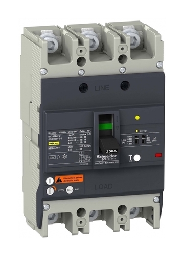 Силовой автомат Schneider Electric Easypact EZC 250, TM-D c диф защитой, 36кА, 3P, 250А