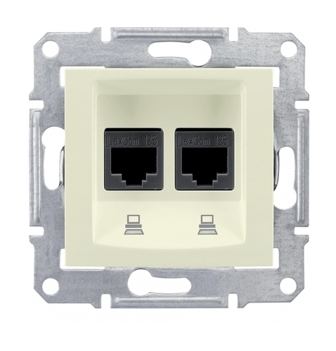 Розетка компьютерная 2xRJ45 Cat.6 Schneider Electric SEDNA, бежевый