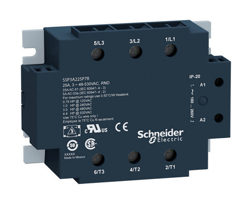 ТВЕРДОТЕЛЬНОЕ РЕЛЕ, 3 ФАЗЫ, 25А SSP3A225F7