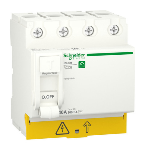 УЗО Schneider Electric Resi9 4P 40А, 300 мА ( AC ), R9R54440