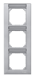 Рамка 3 поста MERTEN M-PLAN, вертикальная, алюминий