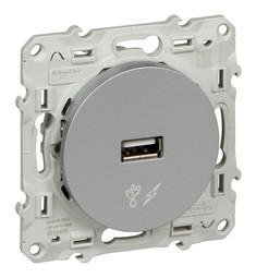 Розетка 1xUSB ODACE, алюминий